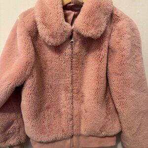 Hanna Andersson Faux Fur Bomber Jacket Size 6-7